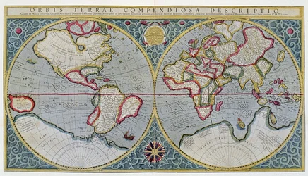 Mappa del mondo di Mercatore (1587) - dopo "Gerardi Mercatoris Atlas sive Cosmographicae meditationes de fabrica mundi et fabricati figura", Amsterdam