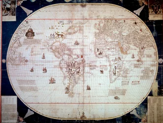 Mappa del mondo del navigatore Sebastiano Caboto