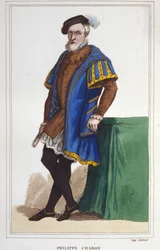 Ritratto di Philippe de Chabot, signore di Brion, Ammiraglio di Francia (1480-1543). Incisione del 1830