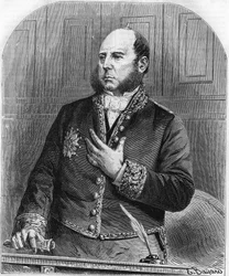 Ritratto di Pierre Jules Baroche nella legislatura del 1861. Politico francese (1802-1870)