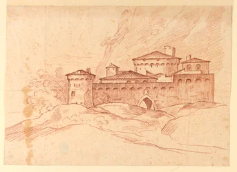 Disegno, Castello in montagna, 1810-1830