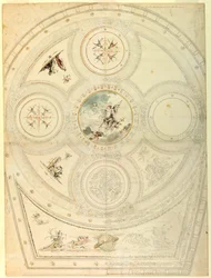 Disegno, decorazione del soffitto, Teatro Valle, Roma, 1821