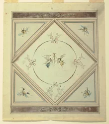 Disegno, soffitto di una camera da letto, 1820-23