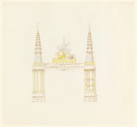 Disegno, Camino, parete ovest della sala della musica, 1820 ca.