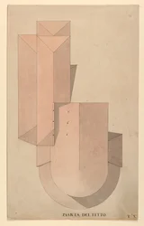Disegno, Progetto di concorso per La Fenice, Venezia: Pianta del tetto, 1788
