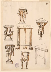 Disegno, Tavoli da salotto, 1800 ca.