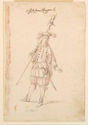 Disegno, Costumista: Un tedesco per un balletto, 1720 ca.