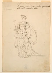 Disegno, progettazione di costumi: Poesia per un balletto, 1720 ca.