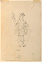 Disegno, Costume di scena: Valore per un balletto, 1720 ca.
