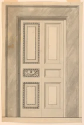Disegno, Decorazione di una porta a soffietto, 1780 ca.