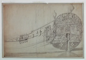Disegno, progetto decorativo per la poppa di una nave, 1705 ca.