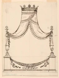Disegno, Progetto per un letto, 1800 ca.