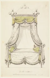 Disegno, Progetto per un letto in stile romano, 1780