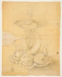 Disegno, progetto per un centrotavola, 1630-60
