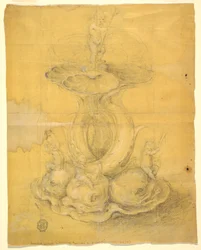 Disegno, progetto per un centrotavola, 1630-60