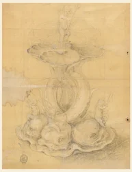 Disegno, progetto per un centrotavola, 1630-60