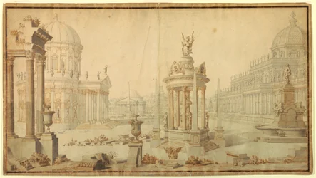 Disegno, scenografia: Fantasia architettonica, inizio XVIII secolo