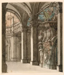 Disegno, scenografia, vista sull