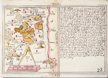 Mappa del XVI secolo della contea di Limerick, Irlanda, c.1588