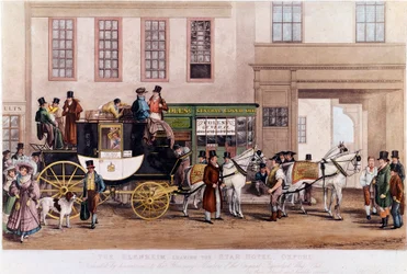 Una diligenza davanti allo Star Hotel a Oxford nel 1831