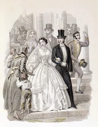 Un matrimonio borghese, incisione del 1860