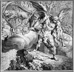 Allegoria del Vento del Nord. Incisione del 18° secolo