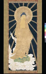 Triade di Amitabha (Amida) discendente dal cielo
