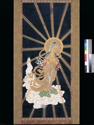 Triade di Amitabha (Amida) che scende dal cielo