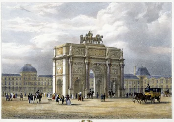 Arco di Trionfo del Carrousel - litografia, ca. 1830