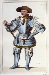 Arturo III di Bretagna, Conte di Richemont, Conestabile di Francia, figlio di Giovanni IV, Duca di Bretagna. Ha combattuto al fianco di Giovanna d