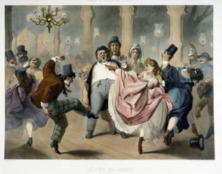 Ballo di Parigi: Il quadriglia, il piede in movimento al Prado, circa 1860