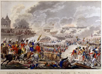Battaglia di Waterloo del 18 giugno 1815. incisione XIX secolo