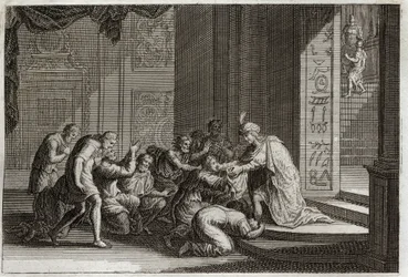 Bibbia di Royaumont, Antico Testamento: Giuseppe riconosciuto dai suoi fratelli. Illustrazione del 1811.