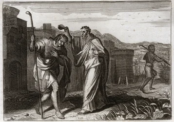 Bibbia di Royaumont, Antico Testamento: Rito di Saul. Samuele, per ordine di Dio, consacra Saul re degli Ebrei. Illustrazione del 1811