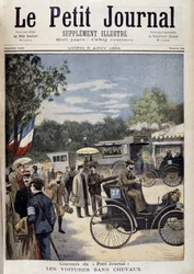 Automobili senza cavalli, prima auto Panhard Levassor - copertina. "Le Petite Journal" del 6 agosto