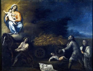 Bambino schiacciato da un aratro. Ex voto del 1715 dal santuario di Santa Valeria a Seregno (Milano)