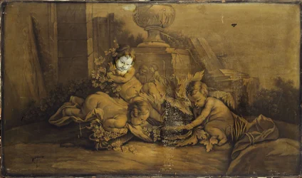 Bambini che giocano in un paesaggio, tra il 1701 e il 1800