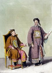 Imperatore tartaro cinese con il suo mandarino - in 
