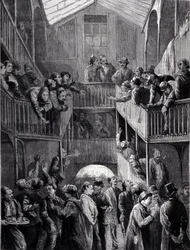 Costantinopoli: la borsa nel sobborgo di Galata nel 1878.