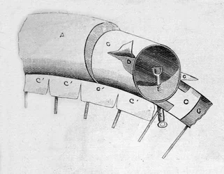 Taglio della gomma pneumatica di una bicicletta inventata dall