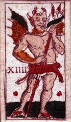 Diavolo raffigurato su una carta da gioco. XVIII secolo