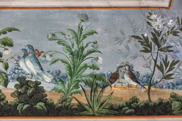 Colombe e fiori (dettaglio)