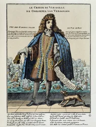 Stampa satirica olandese contro Luigi XIV: Battaglia di La Hougue o la flotta francese, armata per restaurare Giacomo II e comandata da Anne Hilarion di Costentin (Cotentin), conte di Tourville (1642-1701), fu sconfitta e in parte distrutta il 29 maggio 16