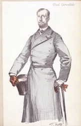 Incisione di Paul Deroulede (1846-1914), scrittore e politico francese fondatore del Boulangismo, che fondò la Lega dei Patrioti.