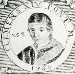 Incisione di Papa Clemente XIV (1705 - 1774).