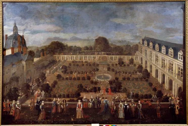Festa al Palazzo Ducale nel 1673 per il soggiorno di Luigi XIV e la sua corte. Dipinto anonimo