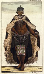 Membro femminile della tribù sudafricana degli Ottentotti, incisione del 1820