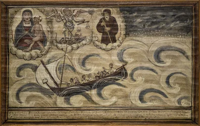 Ex voto marinaio, offerta popolare come pegno di devozione e gratitudine del marinaio sopravvissuto ai pericoli del mare proveniente dalla Chiesa del Carmine, Torre del Greco, vicino a Napoli