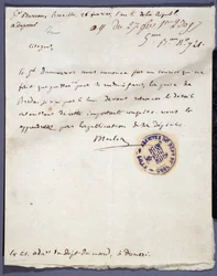 Rivoluzione francese: lettera manoscritta datata 26/02/1793 da un certo Merlin sulla cattura della città di Breda in Olanda il 24 febbraio da parte del generale Dumouriez. Archivi dipartimentali del Nord Lille