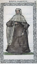 Donna francese in abito da lutto - in "Habits et effigies" di Jean Sulperius